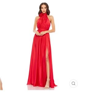 Mac Duggal : Rosette Halter Chiffon Evening Gown